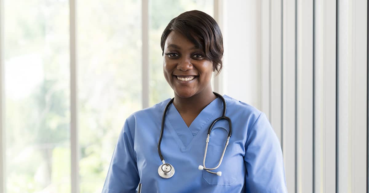 female nurse smiling